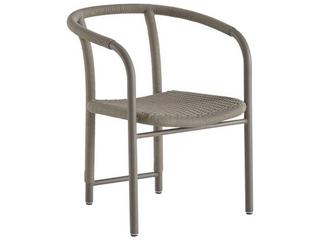Feller Fossil Gray Aluminum Rope Dining Chair