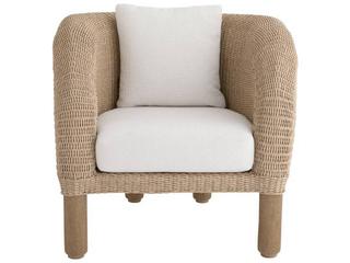Arteriors Outdoor Fielder Pearl Dune Wicker Cushion Lounge Chair