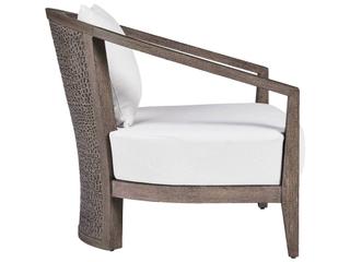 Arteriors Outdoor Sobek White Brown Wood Cushion Lounge Chair