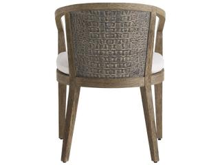 Arteriors Outdoor Sobek White Brown Wood Cushion Dining Chair