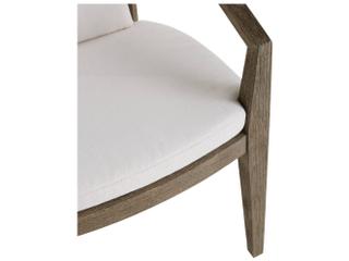 Arteriors Outdoor Sobek White Brown Wood Cushion Dining Chair