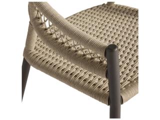 Arteriors Outdoor Aurelie Black Aluminum Rope Dining Chair