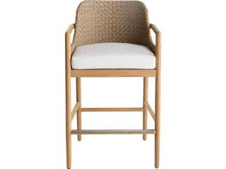 Arteriors Outdoor Chilton Pearl Wood Cushion Bar Stool