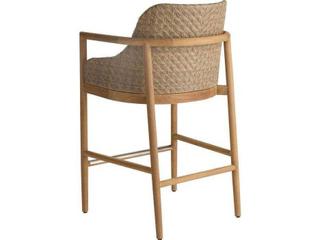 Arteriors Outdoor Chilton Pearl Wood Cushion Bar Stool