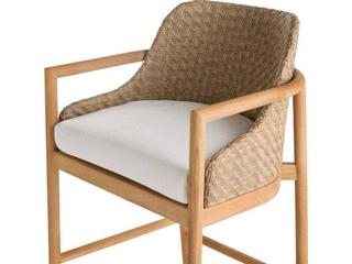 Arteriors Outdoor Chilton Pearl Wood Cushion Bar Stool