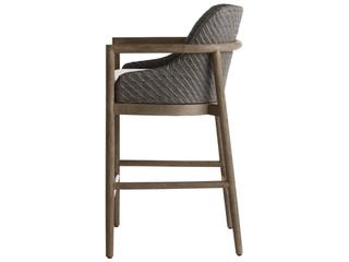 Arteriors Outdoor Chilton White Gray Wood Cushion Bar Stool