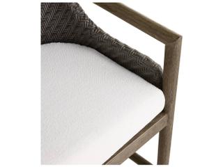 Arteriors Outdoor Chilton White Gray Wood Cushion Bar Stool