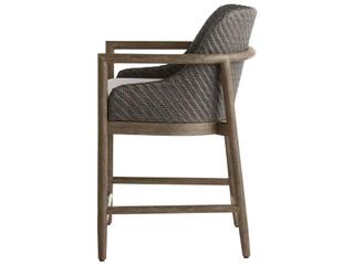 Arteriors Outdoor Chilton White Gray Wood Cushion Counter Stool