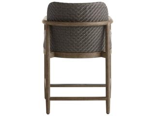 Arteriors Outdoor Chilton White Gray Wood Cushion Counter Stool