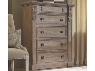 A.R.T. Furniture Arch Salvage 5-Drawers Parch Brown Elm Wood Accent Chest