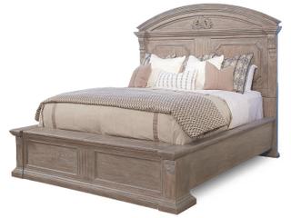 A.R.T. Furniture Arch Salvage Parch Brown Elm Wood King Panel Bed