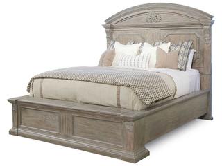 A.R.T. Furniture Arch Salvage Parch Brown Elm Wood King Panel Bed