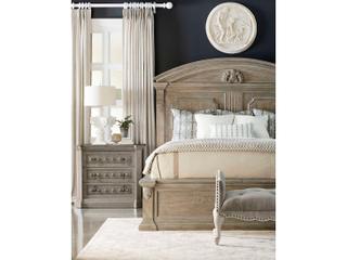 A.R.T. Furniture Arch Salvage Parch Brown Elm Wood King Panel Bed