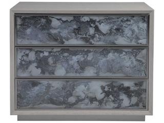 Artistica Signature Designs 3-Drawers White Sandblasted Eglomise Beige Hardwood Accent Chest