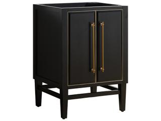 Avanity Mason 24 in. Single Sink Bathroom Vanity in Black with Gold Trim