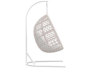 Azzurro Living Amelia Sand All-Weather Rope Hanging Chair with Cloud Cushion