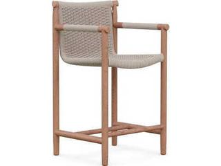 Azzurro Living Boca Natural Teak Rope Counter Stool