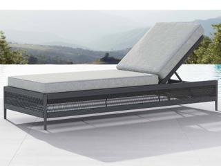 Azzurro Living Catalina Ash All-Weather Rope Outdoor Chaise Lounge with Fog Cushion