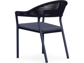 Azzurro Living Crete Aluminum Cushion Dining Chair Set of 6