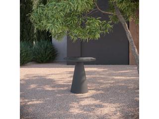 Azzurro Living Leon Matte Charcoal Aluminum Round Counter Table