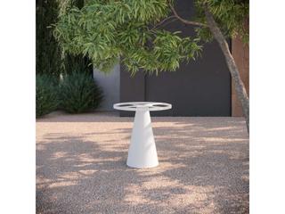 Azzurro Living Leon Matte White Aluminum Round Counter Table