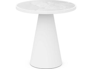 Azzurro Living Leon Matte White Aluminum Round Counter Table