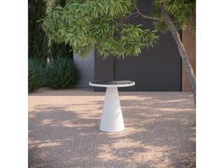 Azzurro Living Leon Matte White Aluminum Round Counter Table