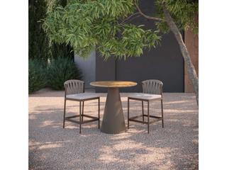 Azzurro Living Leon Matte Bronze Aluminum Round Counter Table