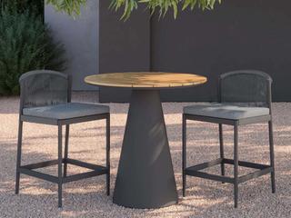 Azzurro Living Leon Counter Table And Counter Stools Set