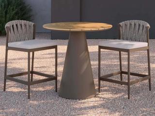 Azzurro Living Leon Counter Table And Counter Stools Set