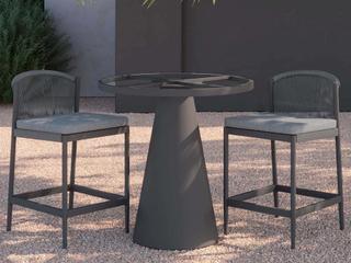 Azzurro Living Leon Counter Table And Counter Stools Set