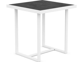 Azzurro Living Pavia Matte White Aluminum Square Counter Table