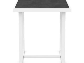 Azzurro Living Pavia Matte White Aluminum Square Counter Table