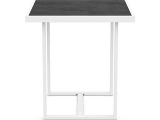 Azzurro Living Pavia Matte White Aluminum Square Counter Table