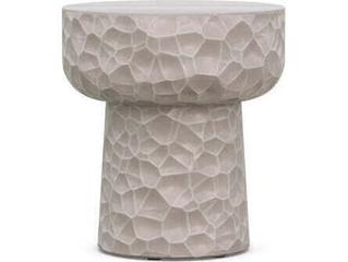 Azzurro Living Panama Oat Concrete Round End Table