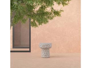 Azzurro Living Panama Oat Concrete Round End Table
