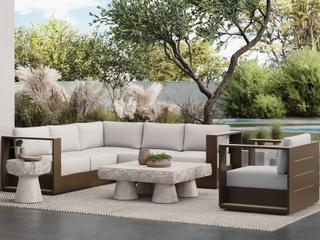 Azzurro Living Sydney Aluminum Brown Lounge Set