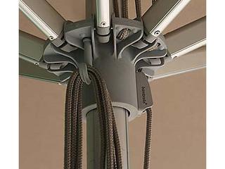 Bambrella Santa Ana Aluminum Square 6.5 Foot Pulley Lift Outdoor Patio Umbrella