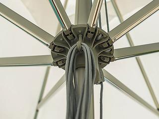 Bambrella Santa Ana Aluminum Square 6.5 Foot Pulley Lift Outdoor Patio Umbrella