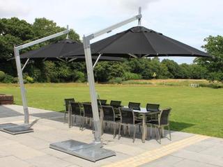 Bambrella Hurricane Aluminum Side Wind Hurricane 8.5 x 11.5 Foot Rectangular Cantilever Outdoor Umbrella