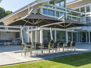Bambrella Hurricane Aluminum Side Wind Hurricane 8.5 x 11.5 Foot Rectangular Cantilever Outdoor Umbrella