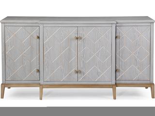 Bassett Mirror Perrine 68" Hardwood Gray Veneer Gold Sideboard