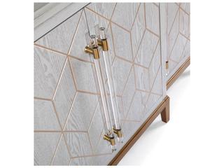 Bassett Mirror Perrine 68" Hardwood Gray Veneer Gold Sideboard