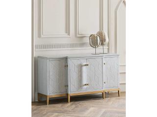 Bassett Mirror Perrine 68" Hardwood Gray Veneer Gold Sideboard