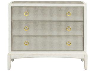 Bassett Mirror Kiara Antique Cream Beige Solid Wood Accent Chest