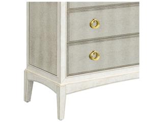 Bassett Mirror Kiara Antique Cream Beige Solid Wood Accent Chest