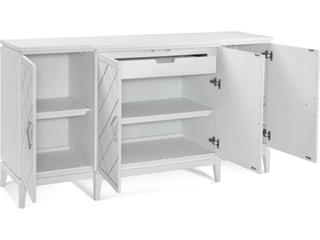assett Mirror Farrow 68" Oak Wood White Silver Sideboar