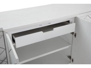 assett Mirror Farrow 68" Oak Wood White Silver Sideboar