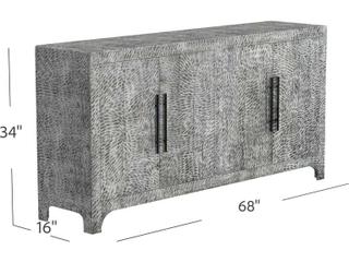 Bassett Mirror Clancy 68" Mango Wood Sandblasted Rustic Grey Sideboard