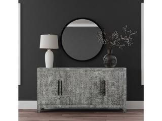 Bassett Mirror Clancy 68" Mango Wood Sandblasted Rustic Grey Sideboard